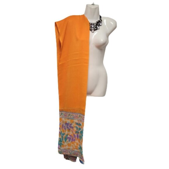 Orange Large Scarf Dupatta Scarf - Picture 2 of 9